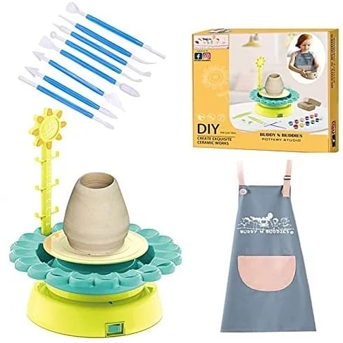 Pottery Wheel Art Craft Kit Ceramic Machine With Air-dry Clay Educational  Toy Diy Pottery Studio Craft Activity