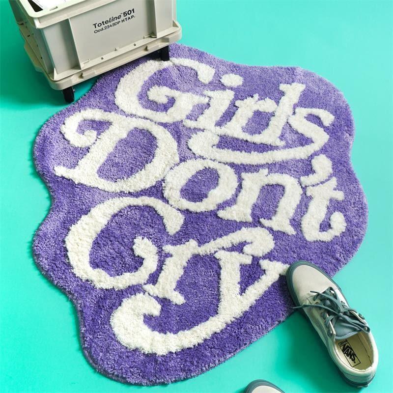 Barbiecore Aesthetic Girls Don't Cry Tufting Graphic Accent Rug