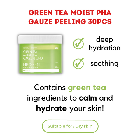 Green Tea Moist PHA Gauze Peeling 30pcs Neogen
