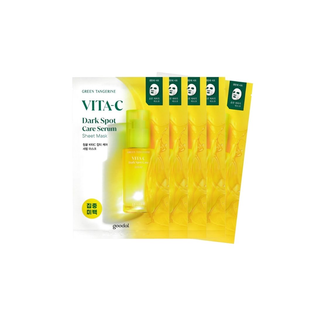 Green Tangerine Vita-C Dark Spot Care Serum Sheet Mask 5pcs