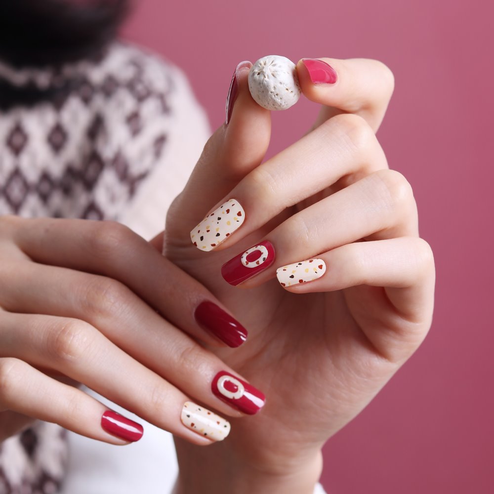 Gel Nail Strips - Red Bean Donut