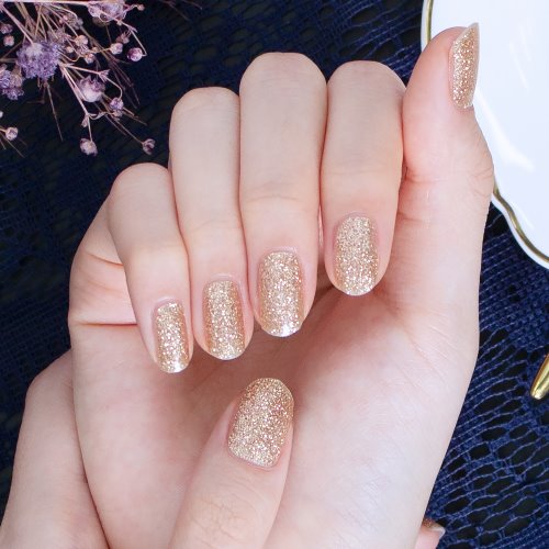 Gel Nail Strips - Light Gold Amazing Glitter