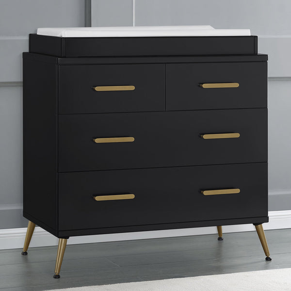 Sloane 4 Drawer Dresser with Changing Top Black Twinkle Twinkle