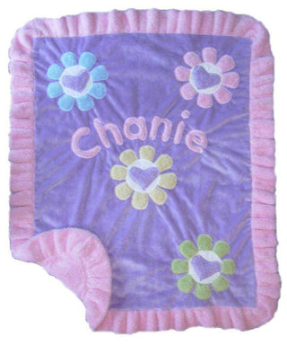 Daisy Heart Boogie Baby Crib Blanket with Ruffle