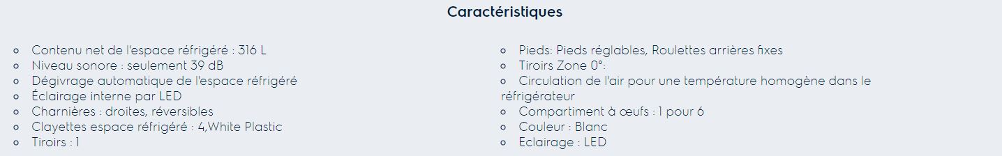 Caractéristiques Zanussi ZRAN32FW