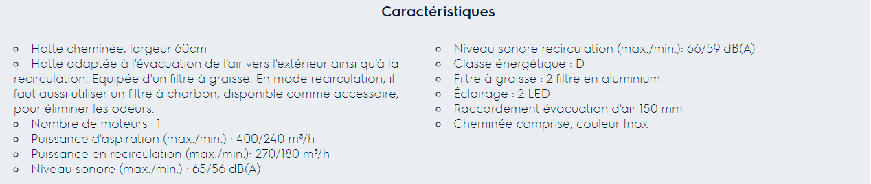 Spécifications Zanussi ZHB60460XA