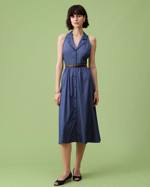 the-blue-lapel-tunic-sleeveless-midi-dress