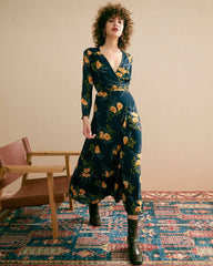 The Floral Printing Wrap Dress