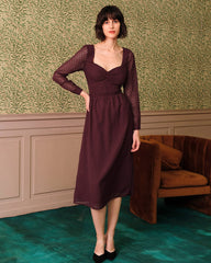 the-sweetheart-neckline-sheer-sleeve-midi-dress