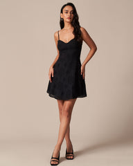 The Black Eyelet Embroidery A-Line Mini Dress