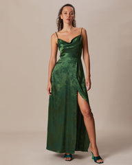 the-green-cowl-neck-jacquard-satin-maxi-dress