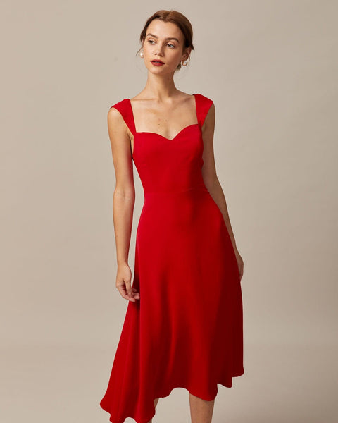 Pleated Red Dress  Holiday Outfit Idea - joyfully so