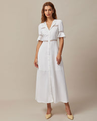 The White Lace Butterfly Sleeve Maxi Dress