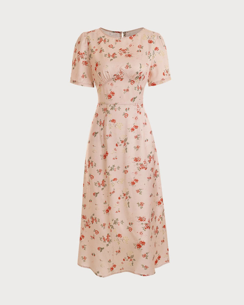 The Floral Cutout Back Midi Dress & Reviews - Light Pink - Dresses | RIHOAS