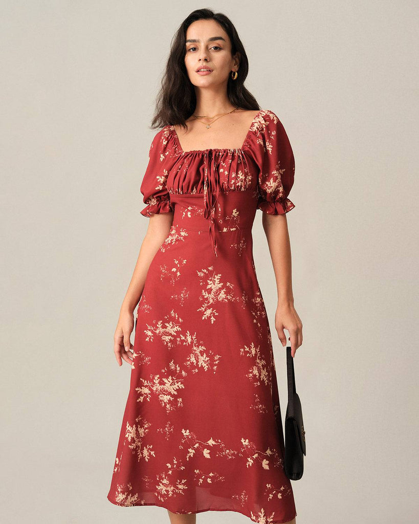 Floral Print Off Shoulder Ruffle Trim Dress – cocoblossom