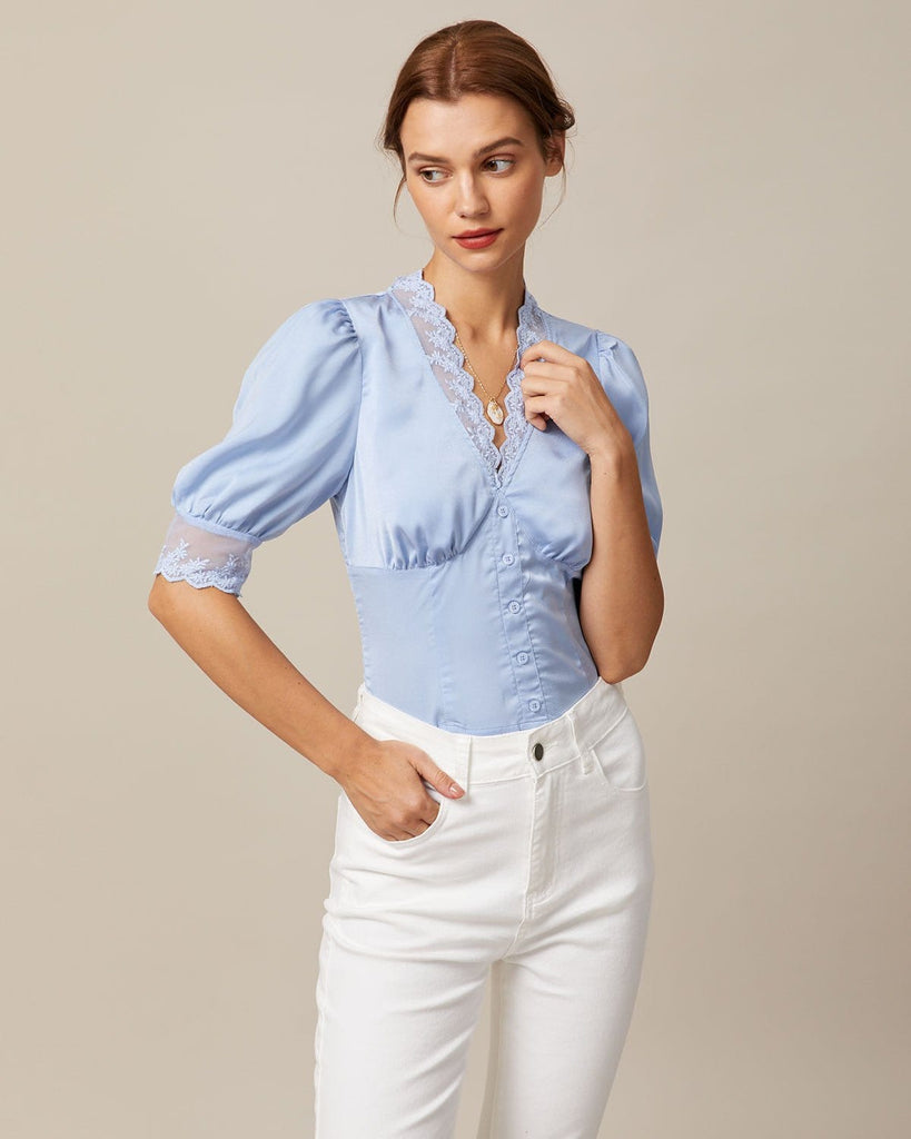 LV INSPIRED SATIN BLOUSE – Pampas Fashion Boutique