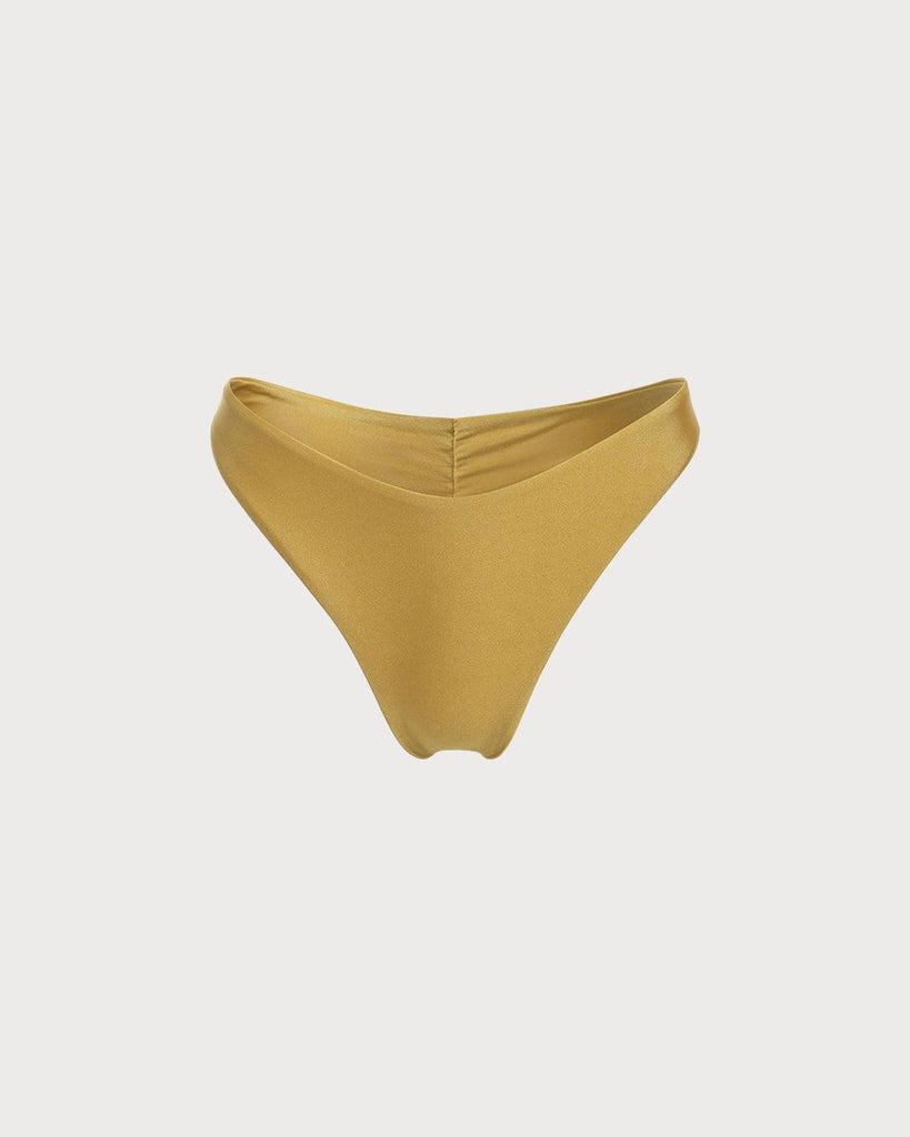 High-Cut Bikini Bottom In Yellow Buriti Print