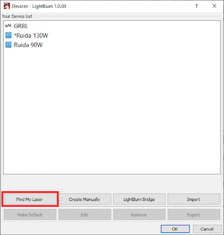 configuration de graveur laser
