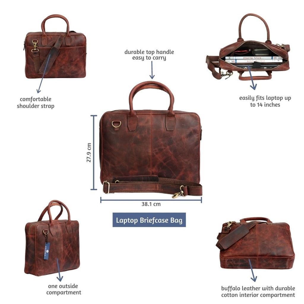 Leather Briefcase Dimension Chart