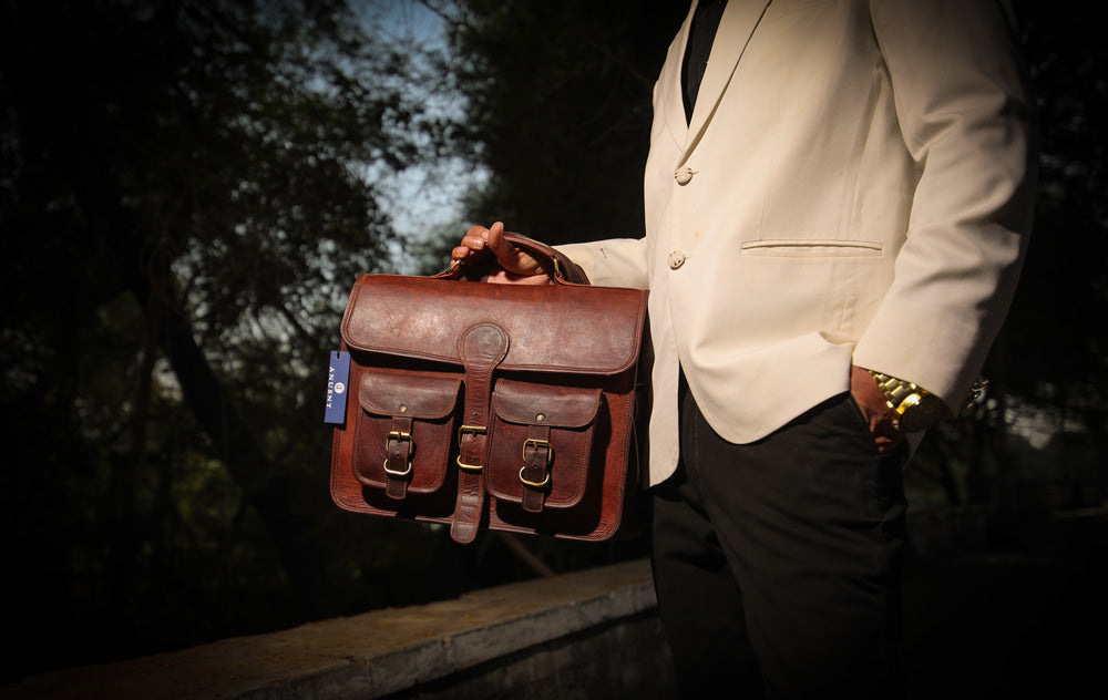 Men Carrying a Briefcase with Top Handle