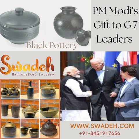 PM Modi - Black Pottery - Swadeh