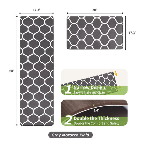 The thickness of the gingham kitchen rug material is very suitable