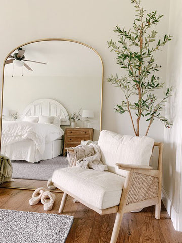 Light grey Matace Carpet Tiles in a minimalist style bedroom.
