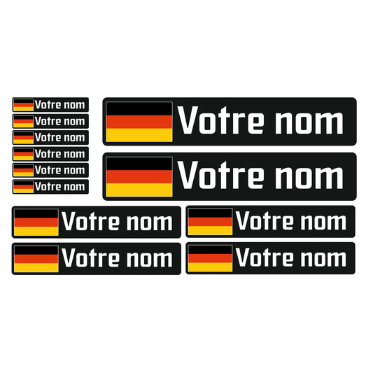 Pack x12 Stickers Rouge Nom prénom vélo casque sticker autocollant