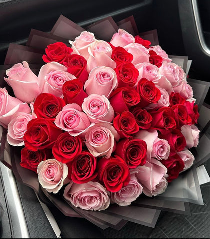 50 Red & Pink Roses