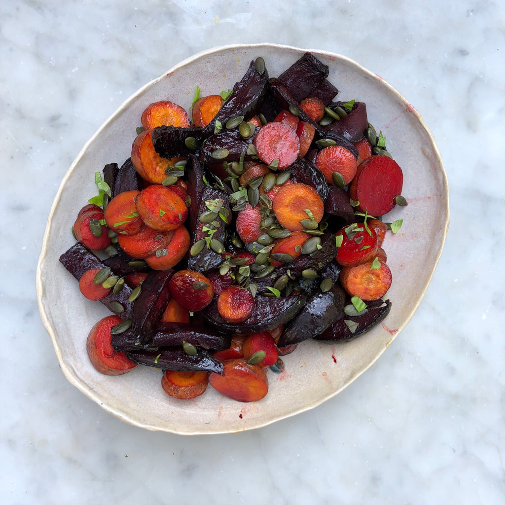 Sweet Roasted Beetroot & Carrot Salad