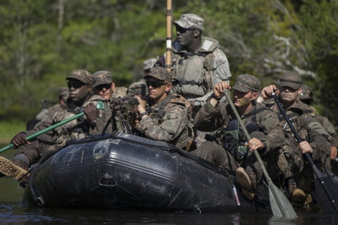 U.S. Army Rangers on a boat
