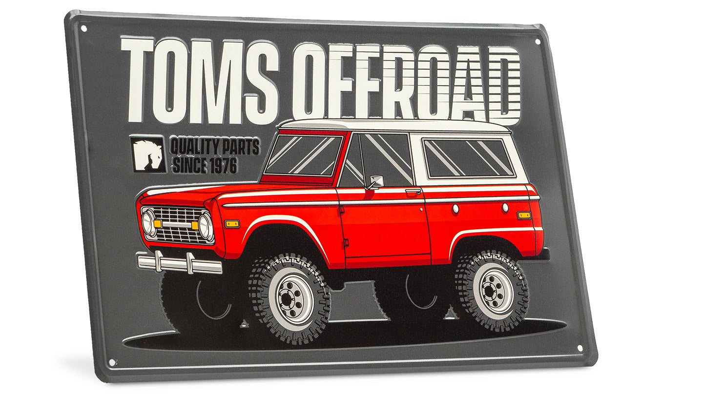 TOMS OFFROAD Embossed Sign - Red Profile