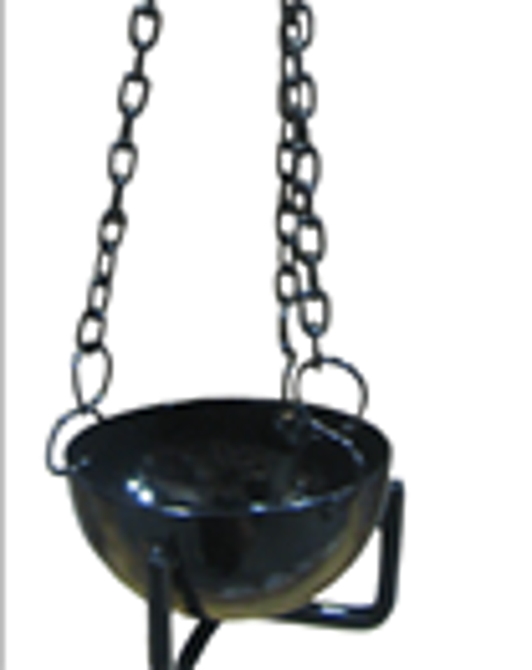Black Incense Pot 2.5" 4Pk Burner with Chain / Caldero de Incensio