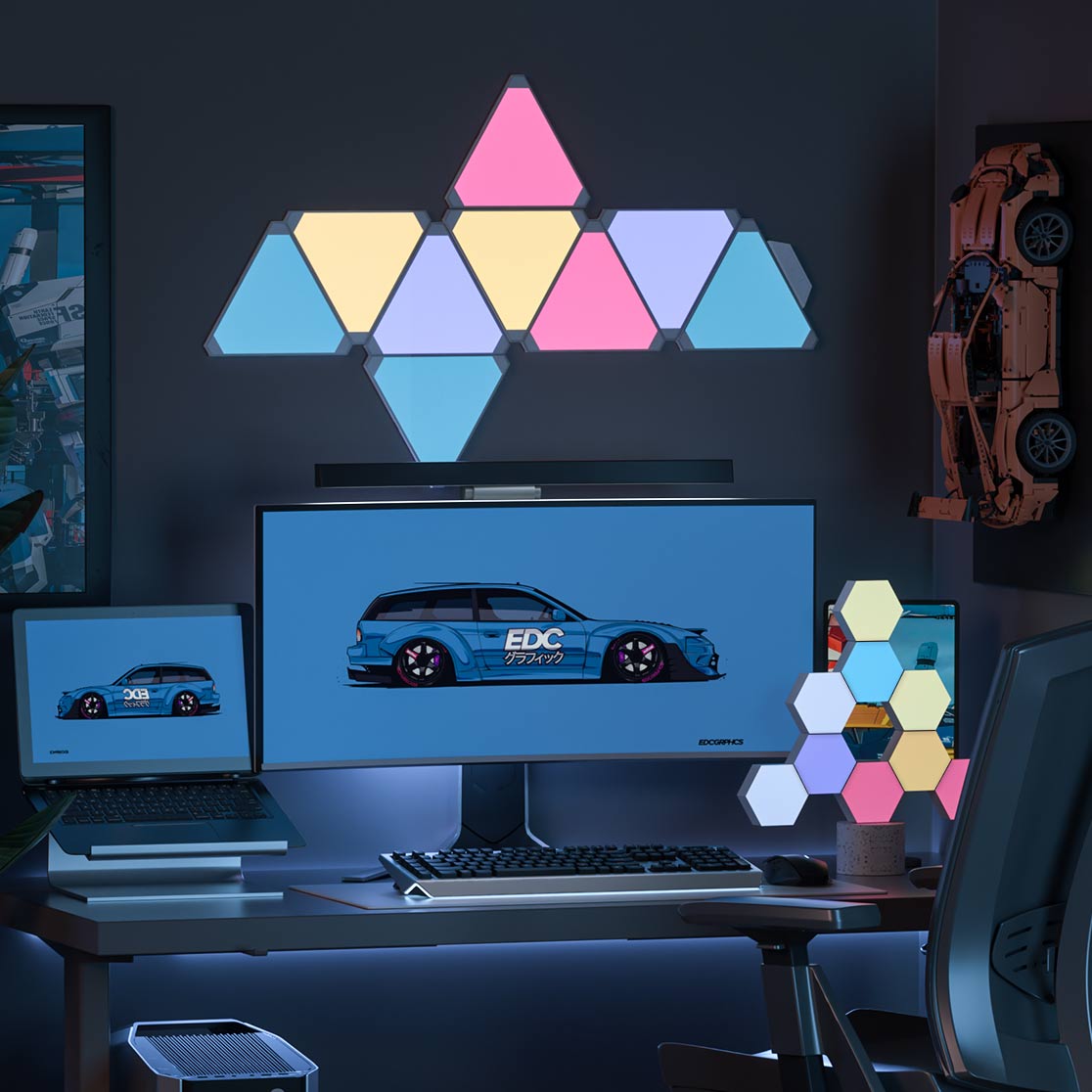 Cololight triangle leds wall lights support group control