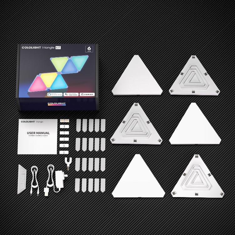 what's in the box of Cololight rgb triangle wall panels