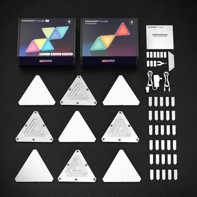 what's in the box of Cololight rgb led triangle wall panels