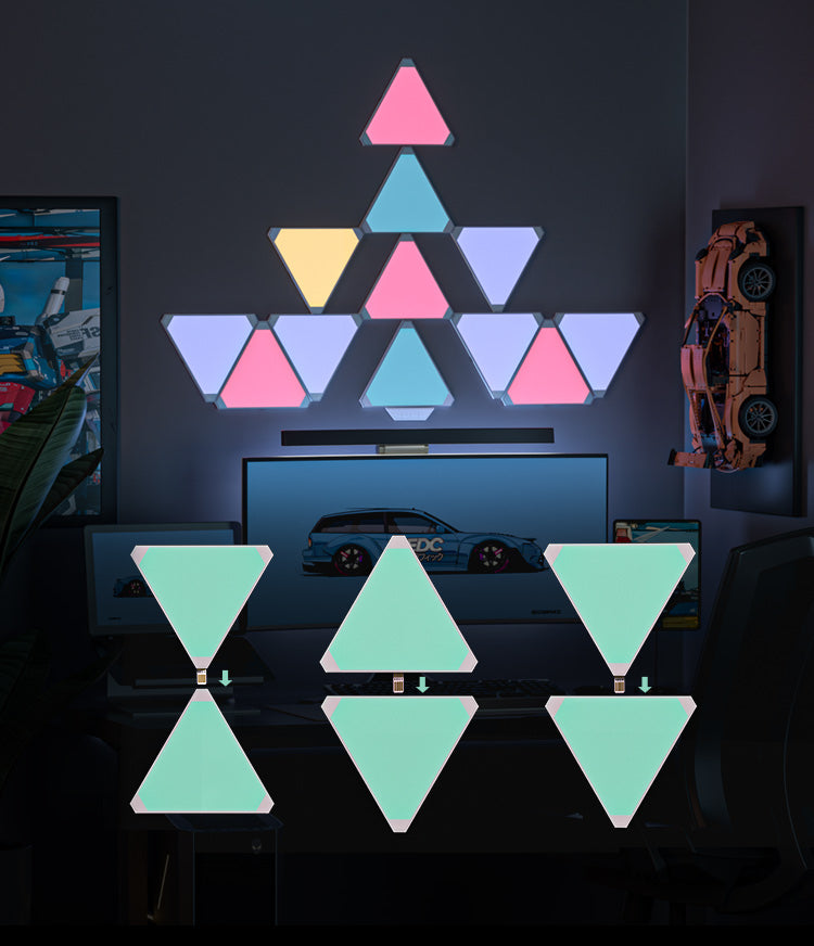 Cololight Triangle Light -- Smart RGB Triangle Gaming Light Kit - 9 panels