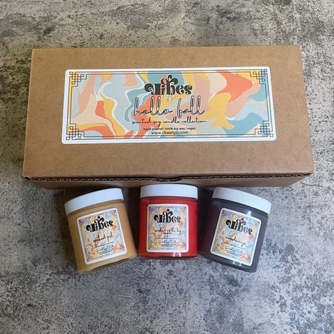 Hello Fall Gift Set | 4oz Scented Soy Candle Collection with Spiked PSL, Smashed In The Big Apple & Moodswings (DISCONTINUED)