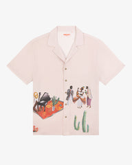 protea lyocell pink bowling shirt