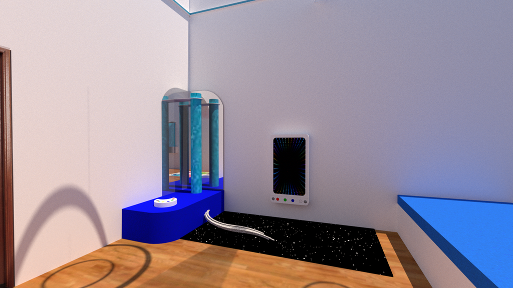 senzorna soba s tubom s mjehurićima, oazom za opuštanje i interaktivnim zidnim panelom
