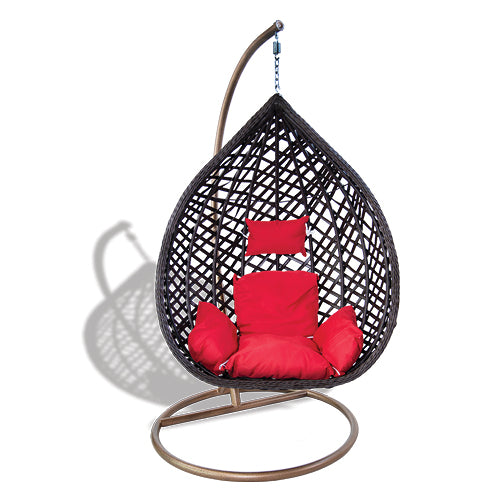 oval hanging chair with cushion