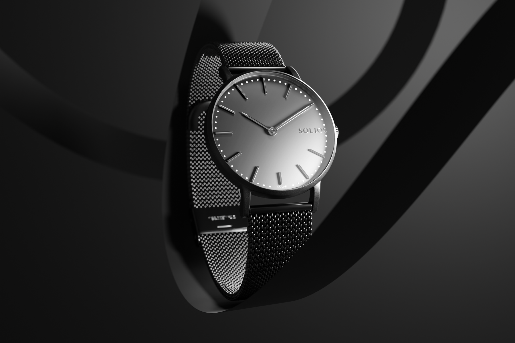 Black solar watch