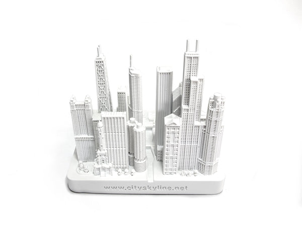 ZIZO Chicago City Skyline Landmark 3D Model Silver Souvenir 