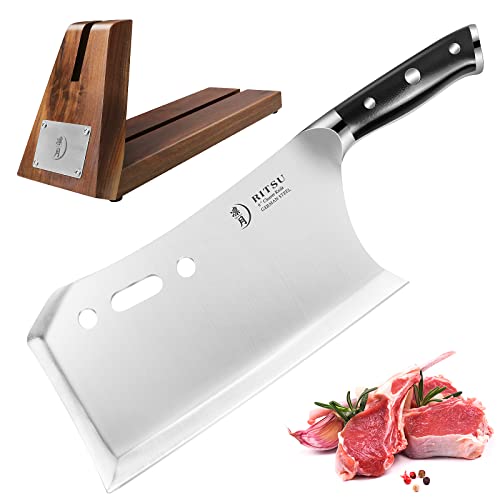 Get RITSU Butcher Knife ,8 Inch Serbian Chef Knife Hand Forged Kitchen Knife  Delivered