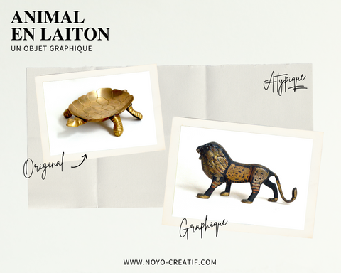 Animal en laiton : Graphique et original 