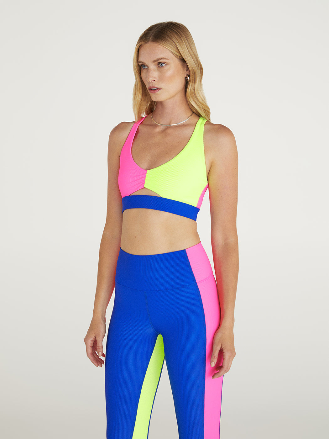 Colorblock Rib Leggings - Electric Beach Colorblock – Carbon38