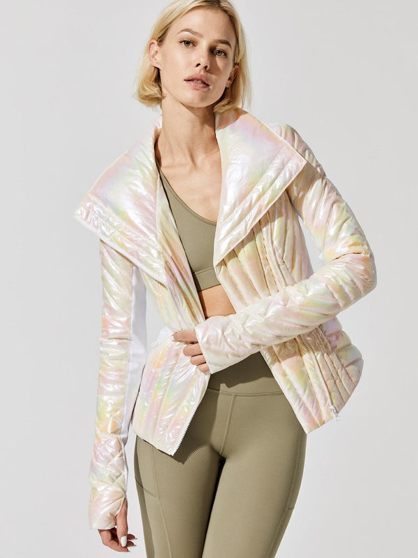 Blanc Noir Holographic Motion Panel Puffer Jacket