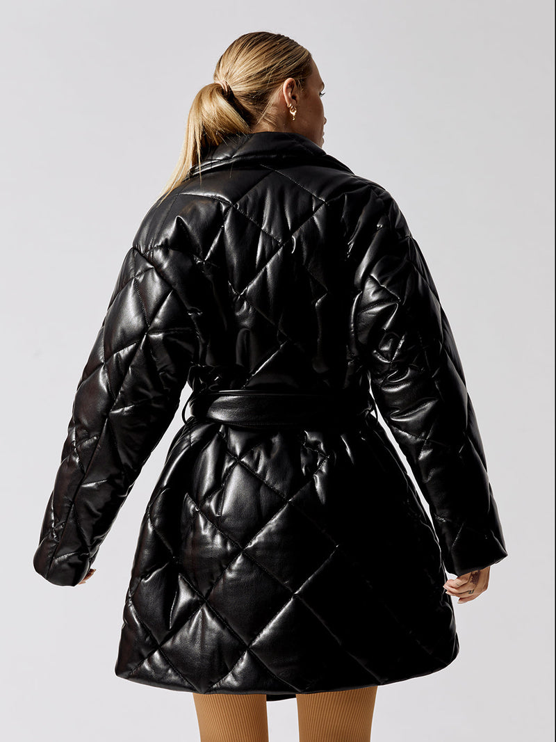 Maxim Faux Leather Puffer Jacket