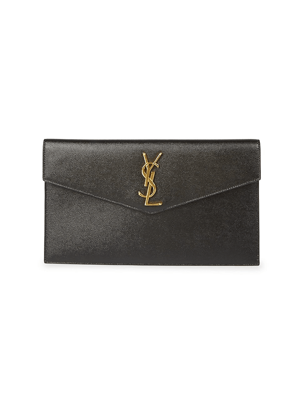 saint laurent uptown calfskin leather envelope clutch