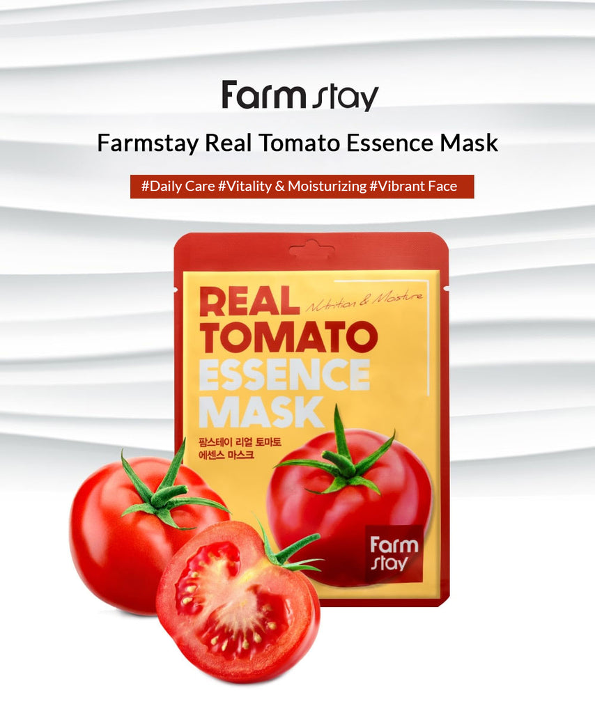 Farmstay Real Tomato Essence Mask - Korea Korean Face Mask Sheet - Ushops